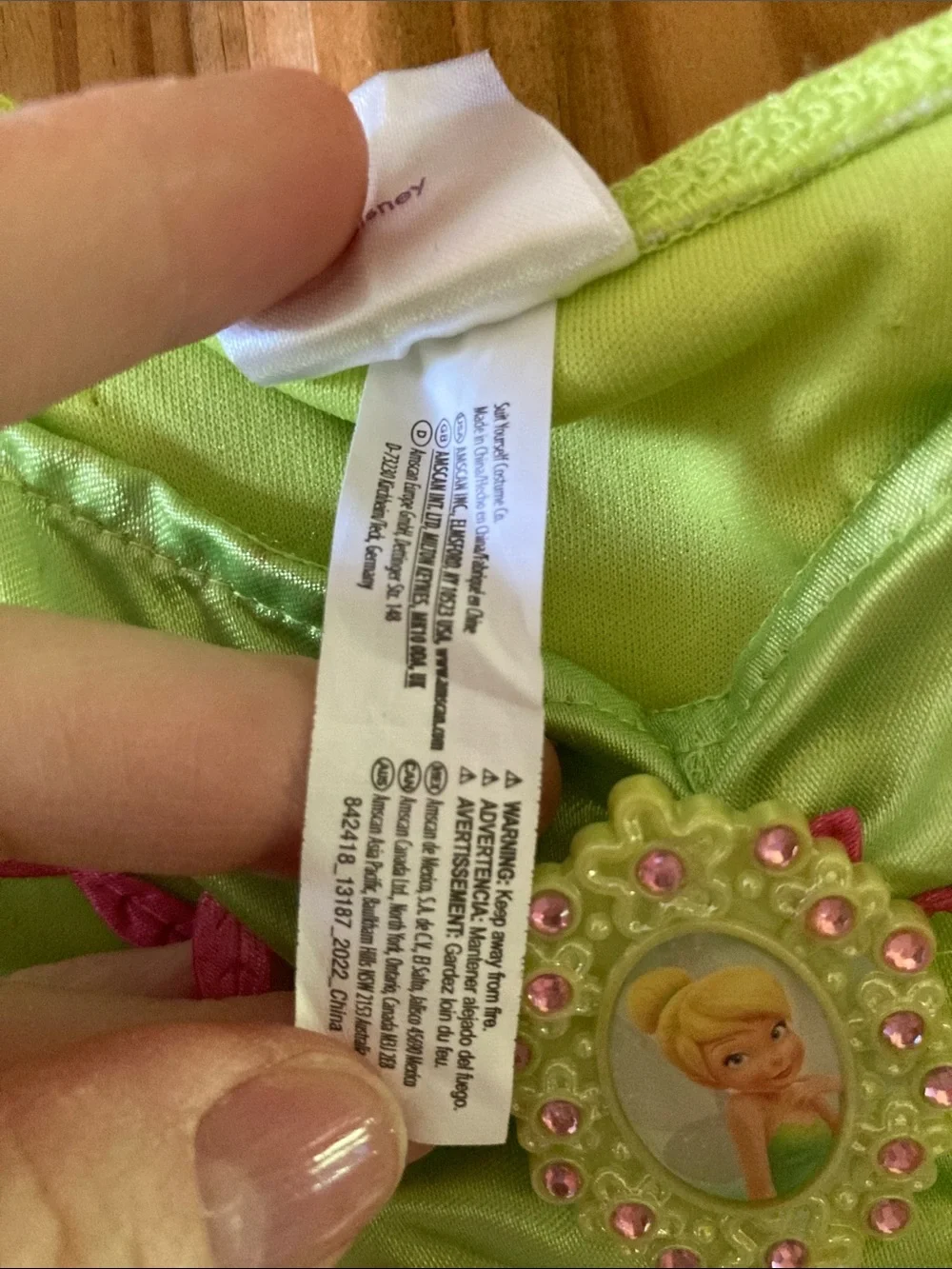 Girls Disney Tinkerbell green dress and wings dress costume size 8-10 - Picture 3 of 8